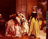 Joseph Caraud La Reine marie-Antoinette Et Sa Fille, Madame Royale, A Versailles painting